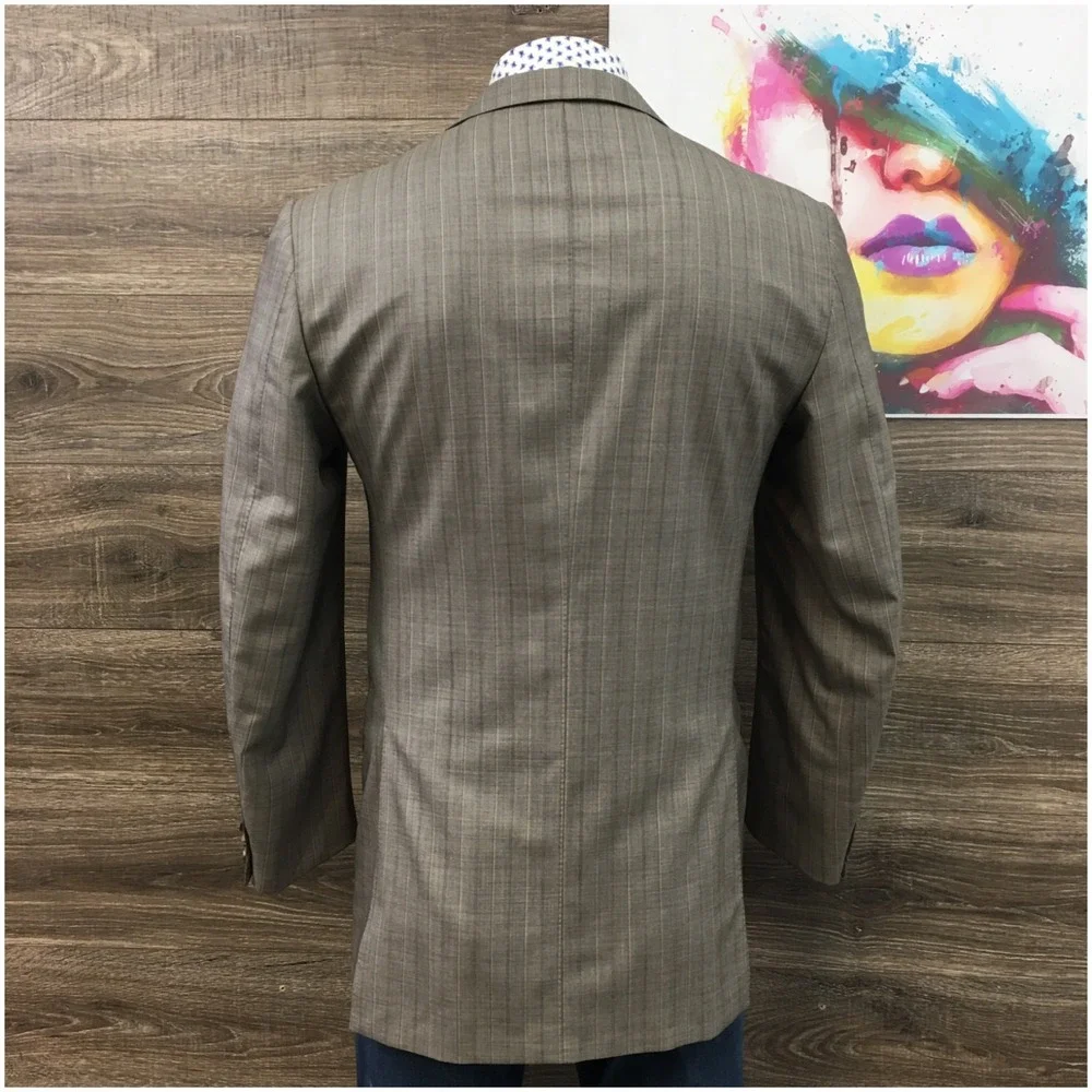 ZEGNA 15 MILMIL 15 Mens Wool Suit Jacket Blazer Sport Coat Casual Size 42L Brown